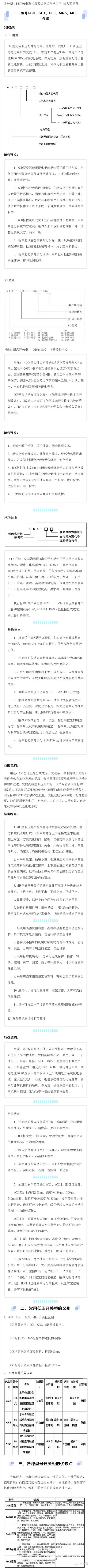 低電壓開關(guān)柜每個(gè)型號(hào)概述、用途、優(yōu)點(diǎn)和缺點(diǎn)
