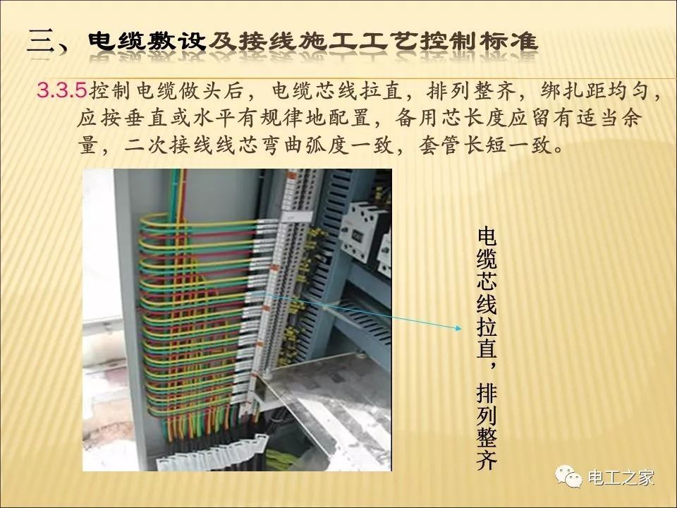 一條完成開關(guān)柜安裝，電纜橋架施工，電纜敷設(shè)及布線施工，照明配電箱施工