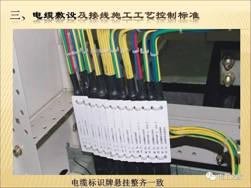 一條完成開關(guān)柜安裝，電纜橋架施工，電纜敷設(shè)及布線施工，照明配電箱施工